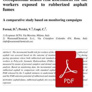 Occupational health risk assessment for the workers exposed to rubberized asphalt fumes
