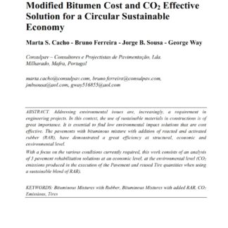 A Three Solution Pavement Rehabilitation Case Study, Demonstrating Rubber-Modified Bitumen Cost and CO2 Effective Solution for a Circular Sustainable Economy
