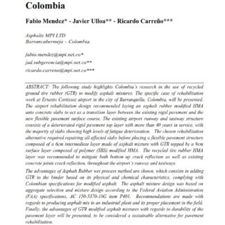 Use of Recycled Tire Rubber in HMA Mixtures for Airport Pavements in Colombia