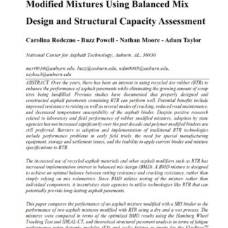 Comparison of SBS Polymer and Rubber Modified Mixtures Using Balanced Mix Design and Structural Capacity Assessment