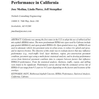 Open Graded Friction Courses Performance in California