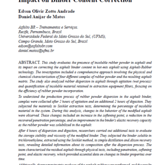 Sustainable Asphalt-Rubber Technology: Evaluating Insoluble Rubber Powder and Its Impact on Binder Content Correction