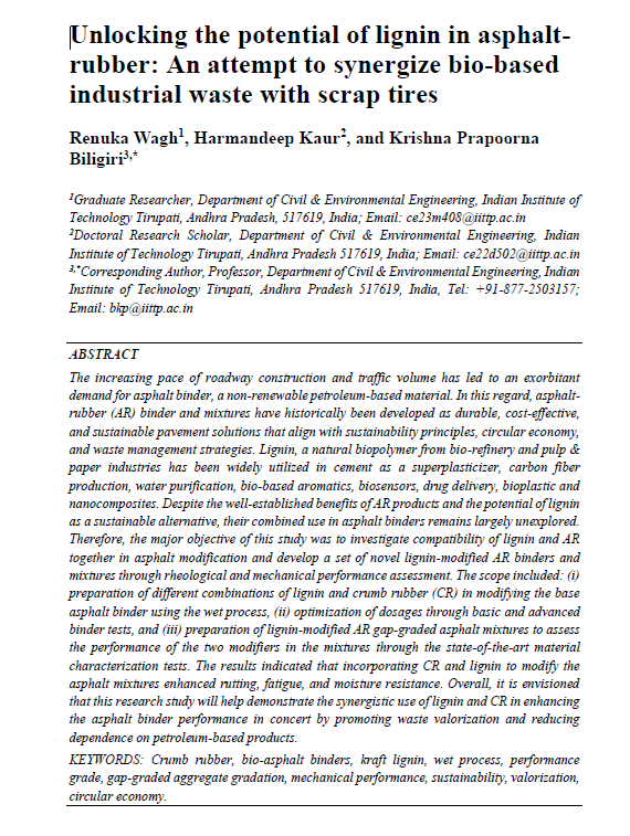 Unlocking the potential of lignin in asphalt-rubber: An attempt to synergize bio-based industrial waste with scrap tires