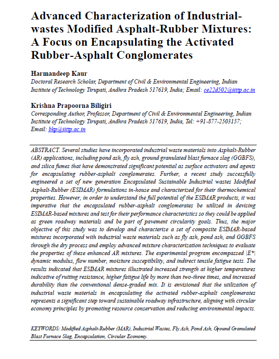 Advanced Characterization of Industrial-wastes Modified Asphalt-Rubber Mixtures: A Focus on Encapsulating the Activated Rubber-Asphalt Conglomerates