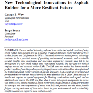 New Technological Innovations in Asphalt Rubber for a More Resilient Future