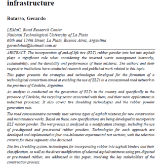 Consortium between road concessionaire and producers of used tire powder for the development of sustainable road infrastructure