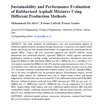 Sustainability and Performance Evaluation of Rubberized Asphalt Mixtures Using Different Production Methods